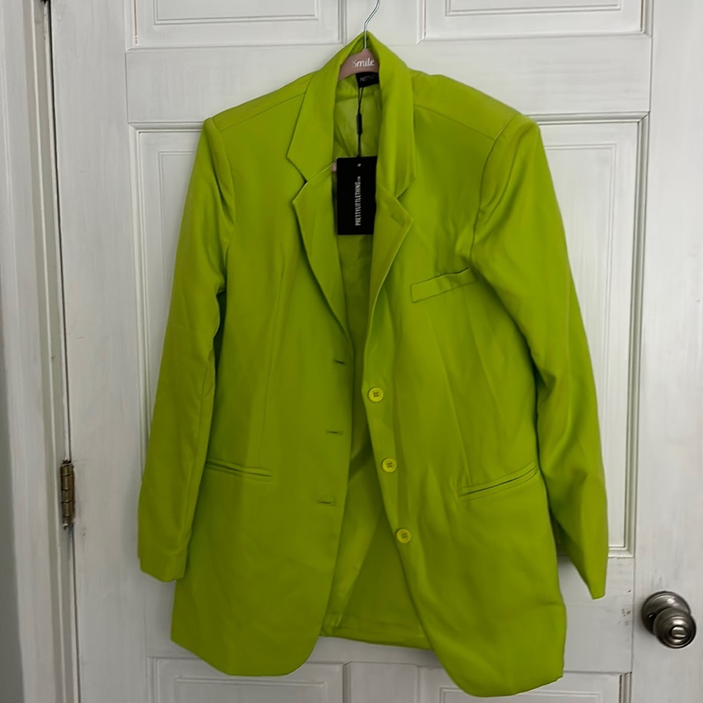 Lime green oversized blazer